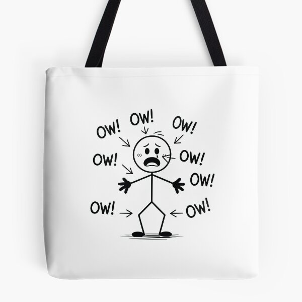 Item preview, Ow Ow Ow Funny Body Pain Stick Figure Humor Relatable Pain Joke Graphic designed and sold by kiralynstration.