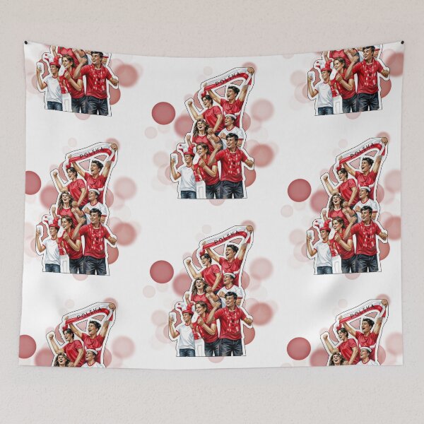 Item preview, Polish Football Fans in Red and White with Poland Flag Design designed and sold by iamKRUK.