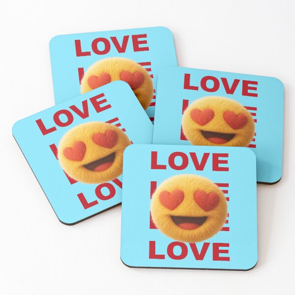 Item preview, Fluffy love smiley with heart eyes typography designed and sold by Mauswohn.