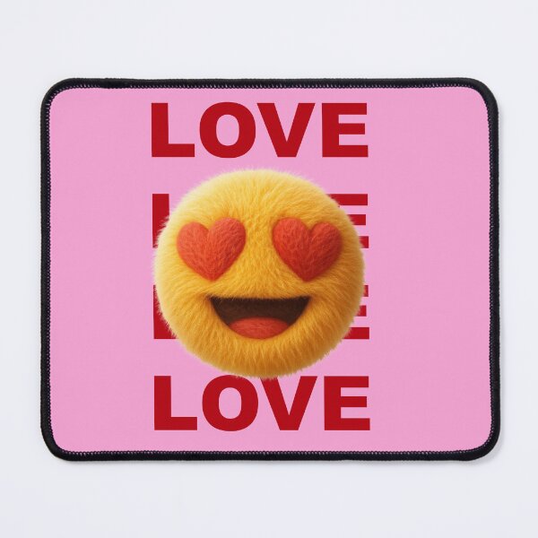 Item preview, Fluffy love smiley with heart eyes typography designed and sold by Mauswohn.