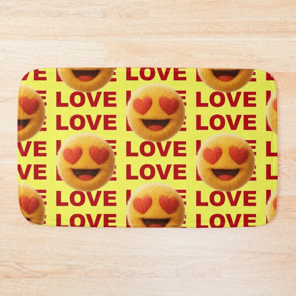Item preview, Fluffy love smiley with heart eyes typography designed and sold by Mauswohn.