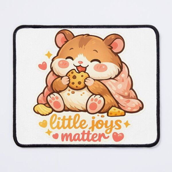 Item preview, "Little Joys Matter" | Cute Hamster & Cozy Cookie Aesthetic Art designed and sold by Naviora.