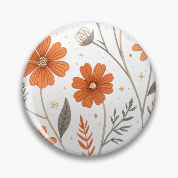 Item preview, Minimal Orange Floral Seamless Pattern designed and sold by Studio Atharv.
