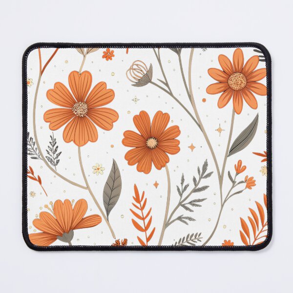 Item preview, Minimal Orange Floral Seamless Pattern designed and sold by Studio Atharv.