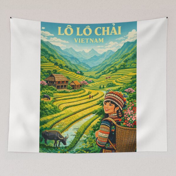 Item preview, Lo Lo Chai Vietnam Ha Giang Rice Terrace Mountain Village designed and sold by Places On Earth.