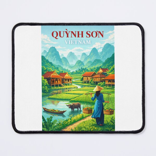 Item preview, Quynh Son Vietnam Bac Son Valley Tay Village River Landscape designed and sold by Places On Earth.