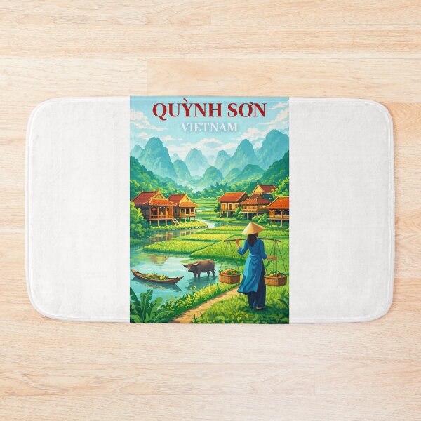 Item preview, Quynh Son Vietnam Bac Son Valley Tay Village River Landscape designed and sold by Places On Earth.