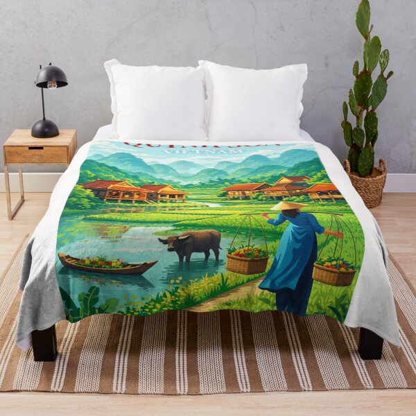 Item preview, Quynh Son Vietnam Bac Son Valley Tay Village River Landscape designed and sold by Places On Earth.