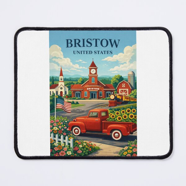 Item preview, Bristow Oklahoma Route 66 Railroad Depot Sunflower Farm Heritage Town designed and sold by Places On Earth.