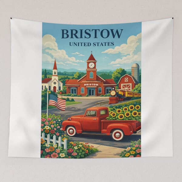 Item preview, Bristow Oklahoma Route 66 Railroad Depot Sunflower Farm Heritage Town designed and sold by Places On Earth.