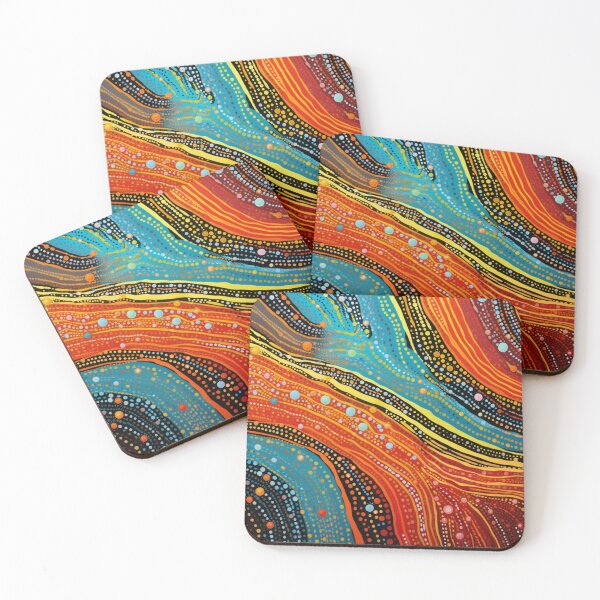 Item preview, Aboriginal Inspired Dot Art - Water and Lava Rivers designed and sold by GrinGalore.