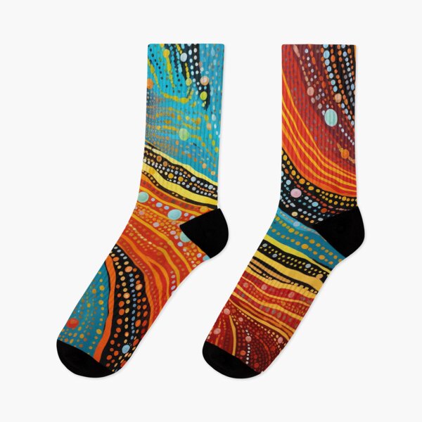 Item preview, Aboriginal Inspired Dot Art - Water and Lava Rivers designed and sold by GrinGalore.