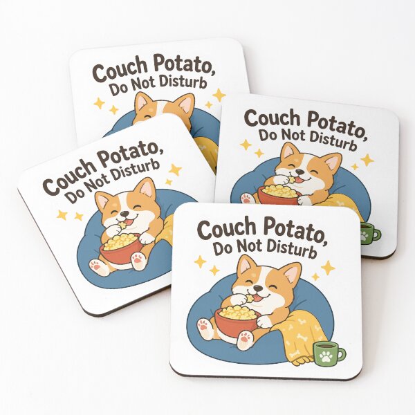 Item preview, Couch Potato Corgi Dog Quote Sticker – Cute Lazy Corgi Do Not Disturb Sticker designed and sold by Olivra.