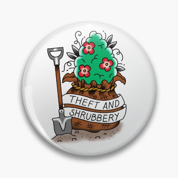 Item preview, Theft and Shrubbery designed and sold by Ma Holt’s Tattoo Club.