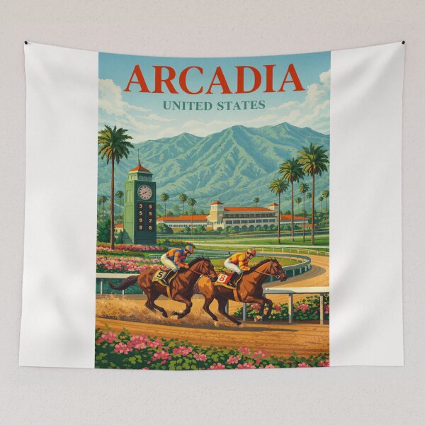 Item preview, Arcadia California Santa Anita Derby Thoroughbred Racing San Gabriel Mountains designed and sold by Places On Earth.