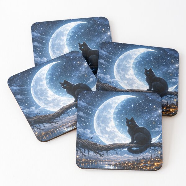 Item preview, Moonlit night with cat designed and sold by Sigtrix.