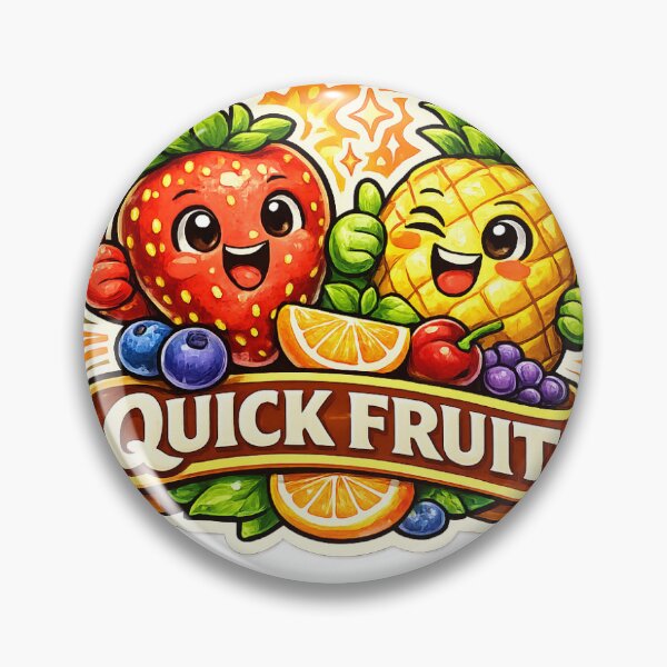 Item preview, Quick Fruit Cute Sticker | Funny Kawaii Strawberry Pineapple Design | Fresh Fruit Cartoon Sticker designed and sold by Ishratparween11.