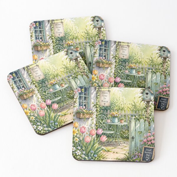Item preview, Whimsical Spring Garden Watercolor Art, Cottagecore Floral Illustration, Small Garden Big Joy Wall Art, Botanical Nature Print, Pastel Aesthetic Decor designed and sold by Bhaskar Digital Art.
