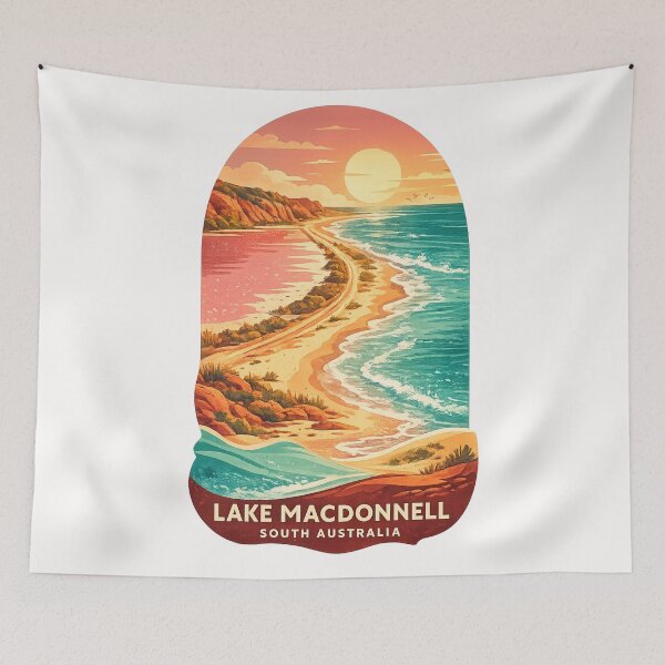 Item preview, Lake MacDonnell South Australia Eyre Peninsula Pink Lake Coastline designed and sold by Places On Earth.