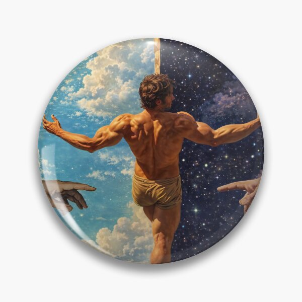 Item preview, Celestial Balance - Creation of Adam Mythological Dualism Art designed and sold by RumiRogue.