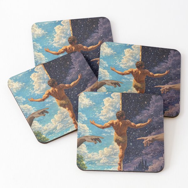 Item preview, Celestial Balance - Creation of Adam Mythological Dualism Art designed and sold by RumiRogue.