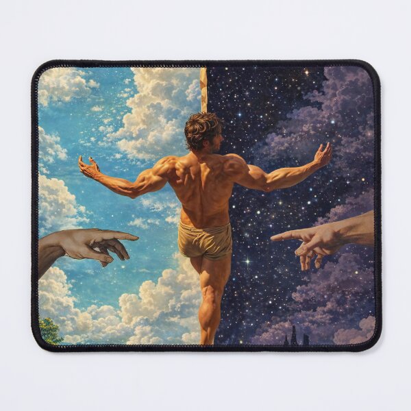 Item preview, Celestial Balance - Creation of Adam Mythological Dualism Art designed and sold by RumiRogue.