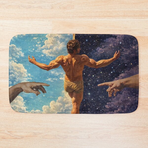 Item preview, Celestial Balance - Creation of Adam Mythological Dualism Art designed and sold by RumiRogue.