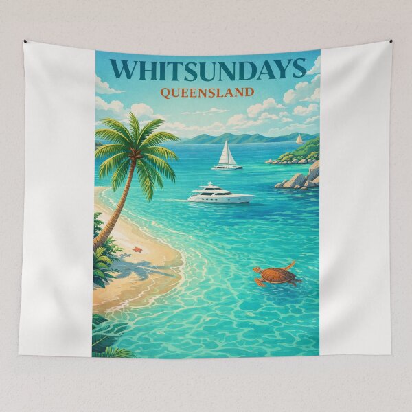 Item preview, Whitsundays Queensland Great Barrier Reef Whitehaven Beach Island Passage designed and sold by Places On Earth.