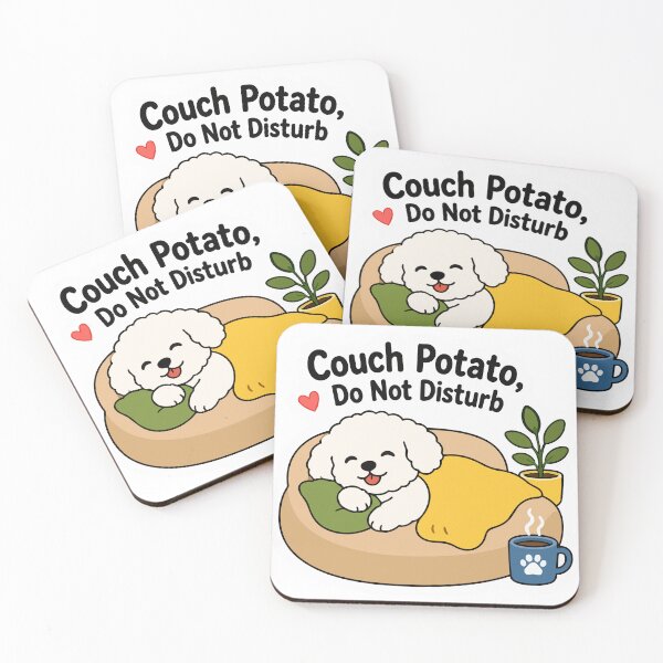 Item preview, Couch Potato Bichon Frisé Dog Sticker – Cute Lazy Bichon Do Not Disturb Quote designed and sold by Olivra.