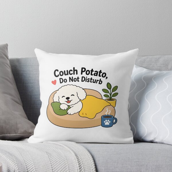 Item preview, Couch Potato Bichon Frisé Dog Sticker – Cute Lazy Bichon Do Not Disturb Quote designed and sold by Olivra.
