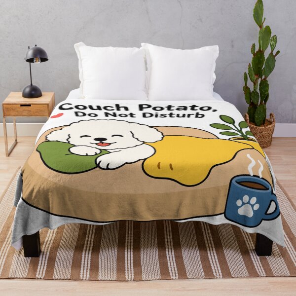 Item preview, Couch Potato Bichon Frisé Dog Sticker – Cute Lazy Bichon Do Not Disturb Quote designed and sold by Olivra.