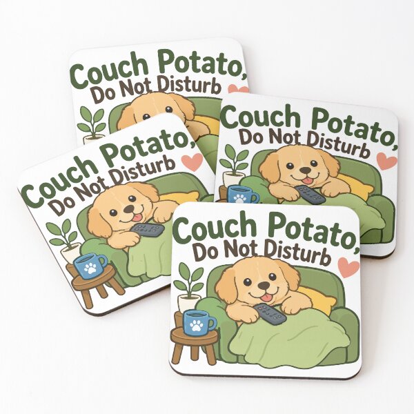 Item preview, Couch Potato Golden Retriever Dog Sticker – Cute Lazy Golden Do Not Disturb Sticker designed and sold by Olivra.