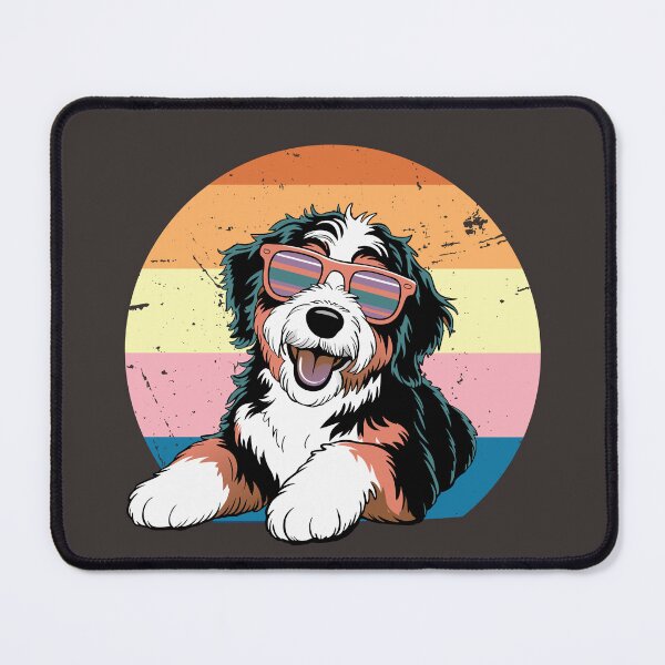 Item preview, Retro Vintage Bernedoodle with Sunglasses Dog Lovers designed and sold by Colorfulman.