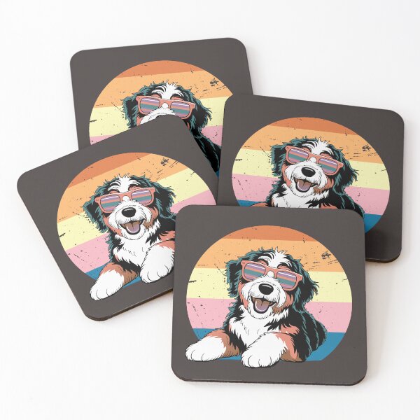Artikelvorschau, Retro-Vintage-Bernedoodle mit Sonnenbrille für Hundeliebhaber entworfen und verkauft von Colorfulman.