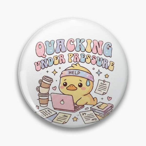 Item preview, Quacking Under Pressure - Cute Funny Duck Student Sticker designed and sold by Glowy Doodle.