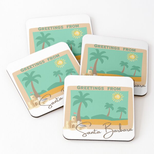 Item preview, Greetings From Santa Barbara California — Retro Vintage Beach Postcard Design designed and sold by DonnaRaine.