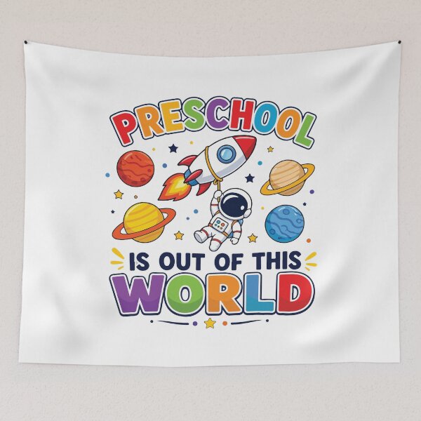 Item preview, Preschool Is Out Of This World Space Graduation Kids Last Day School Graphic designed and sold by kiralynstration.