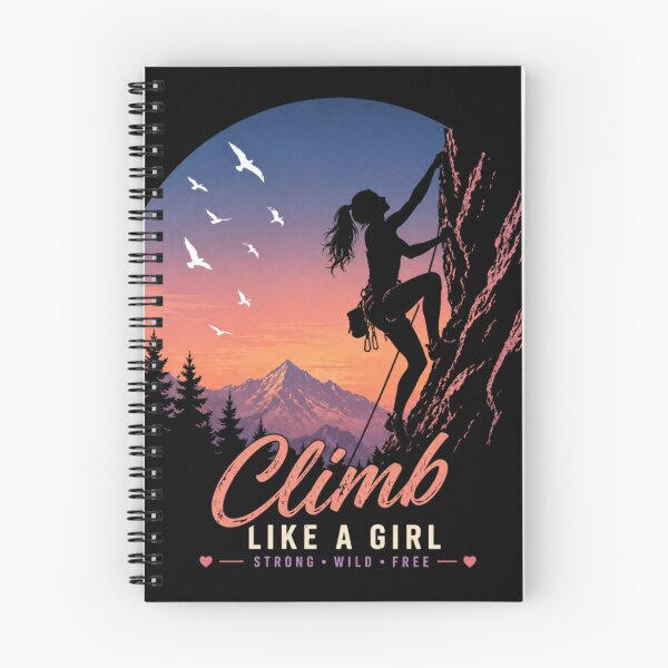 Item preview, Climb Like a Girl – Strong Wild Free | Female Climber Sunset Mountain Design designed and sold by EichStore.