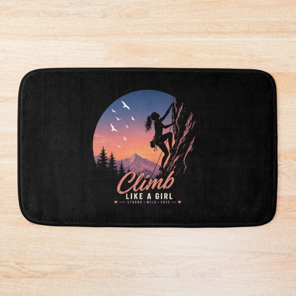Item preview, Climb Like a Girl – Strong Wild Free | Female Climber Sunset Mountain Design designed and sold by EichStore.