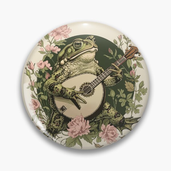 Item preview, Vintage Toad Playing Banjo Botanical Illustration designed and sold by BrownHorse90s.