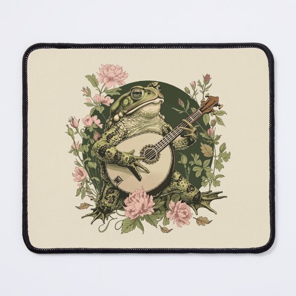 Item preview, Vintage Toad Playing Banjo Botanical Illustration designed and sold by BrownHorse90s.
