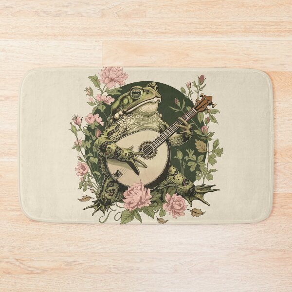 Item preview, Vintage Toad Playing Banjo Botanical Illustration designed and sold by BrownHorse90s.