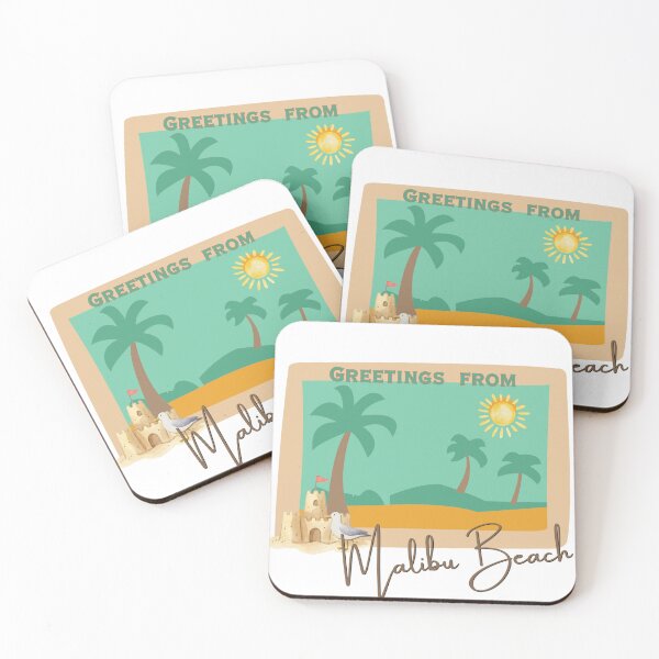 Item preview, Greetings From Malibu Beach California — Retro Vintage Beach Postcard Design designed and sold by DonnaRaine.