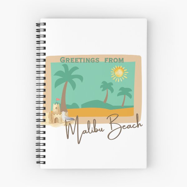 Item preview, Greetings From Malibu Beach California — Retro Vintage Beach Postcard Design designed and sold by DonnaRaine.