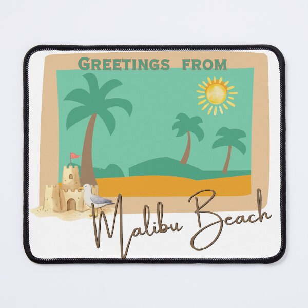 Item preview, Greetings From Malibu Beach California — Retro Vintage Beach Postcard Design designed and sold by DonnaRaine.