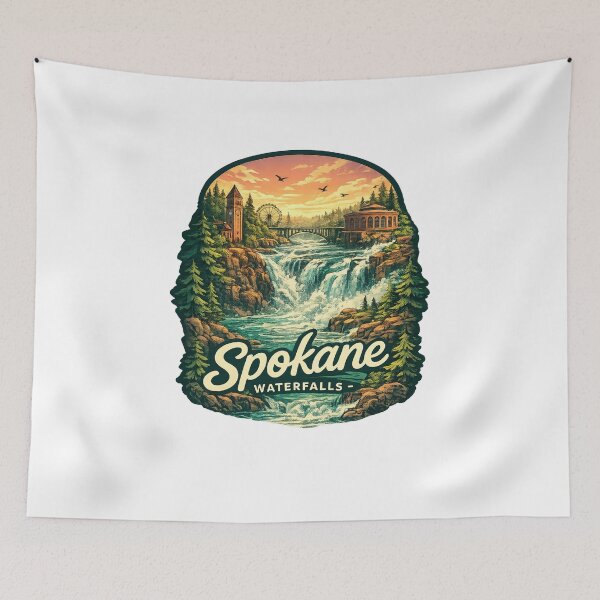 Item preview, Spokane Falls Washington Monroe Street Bridge Riverfront Park Spokane Heritage designed and sold by Aryabek.