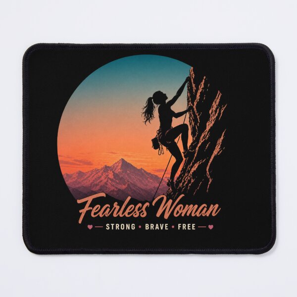 Item preview, Fearless Woman – Strong Brave Free | Female Climber Sunset Mountain Design designed and sold by EichStore.