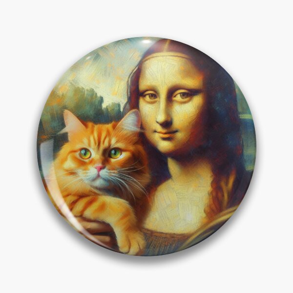 Item preview, Mona Lisa and Ginger Cat Da Vinci painting parody designed and sold by ArtUnova.