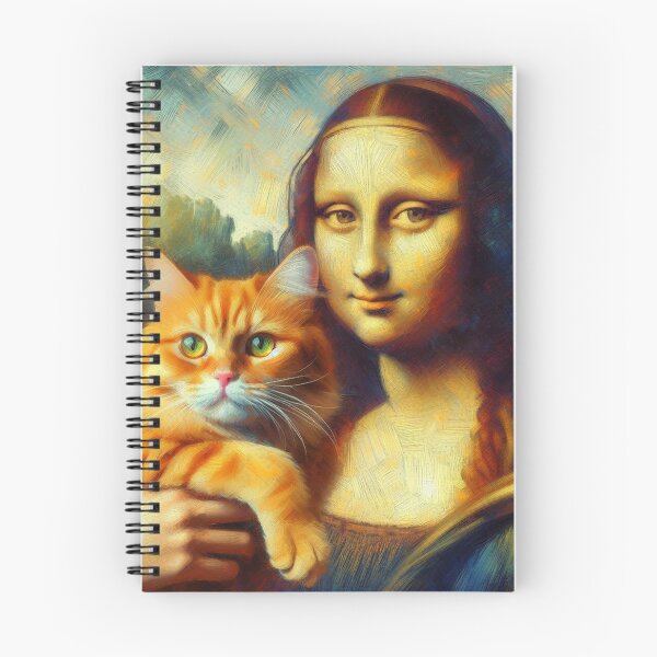 Item preview, Mona Lisa and Ginger Cat Da Vinci painting parody designed and sold by ArtUnova.
