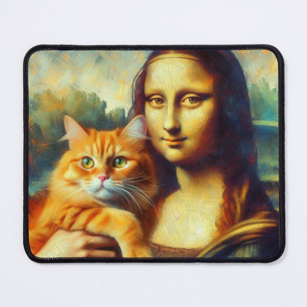 Item preview, Mona Lisa and Ginger Cat Da Vinci painting parody designed and sold by ArtUnova.